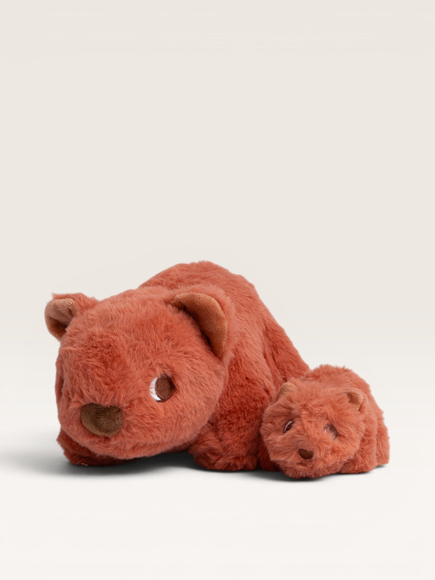 Waffles the Wombat small plush toy shown next to Emma Memma ragdoll