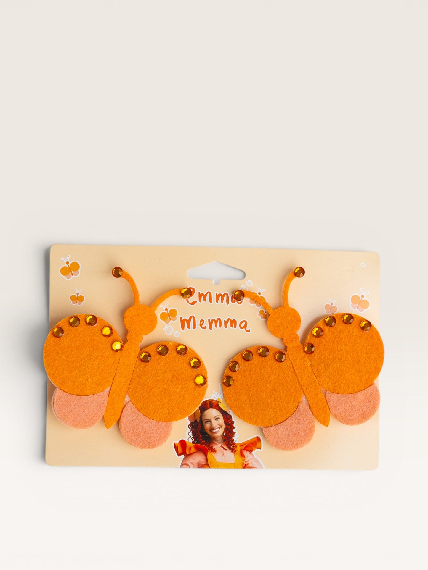 Emma Memma Butterfly Hair Clips worn in a child's hair