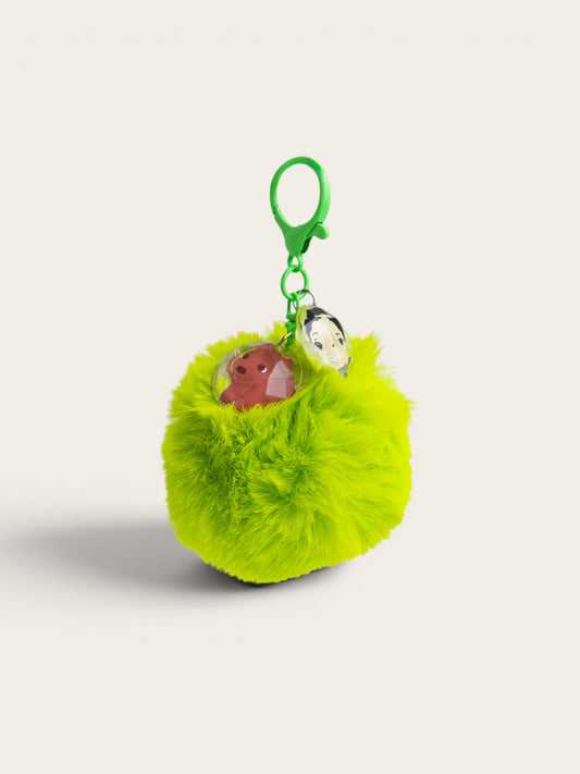 Elvin Melvin and Waffles the Wombat Pom Pom Keyring – green Emma Memma keyring accessory