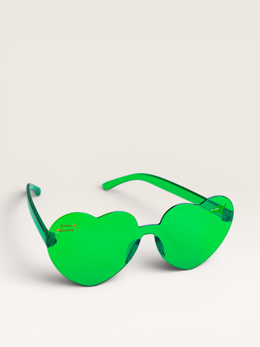 Emma Memma Green Heart-Shaped Kids Sunglasses – fun dress-up sunglasses for toddlers