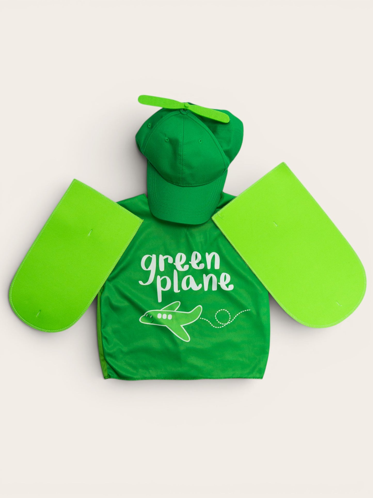 Emma Memma Green Plane kids costume set – dress-up for toddlers and kids aged 3–5