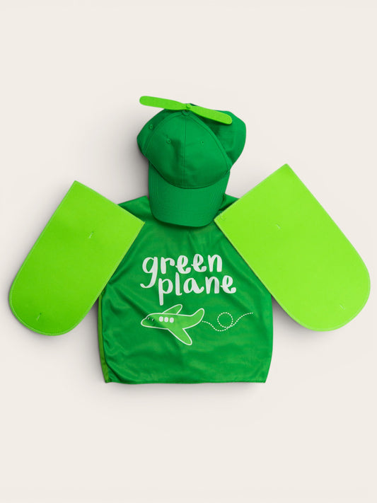 Emma Memma Green Plane kids costume set – dress-up for toddlers and kids aged 3–5