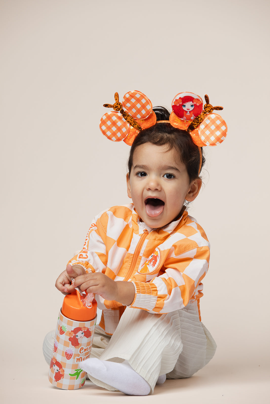 Child wearing Emma Memma Picnic Headband front view