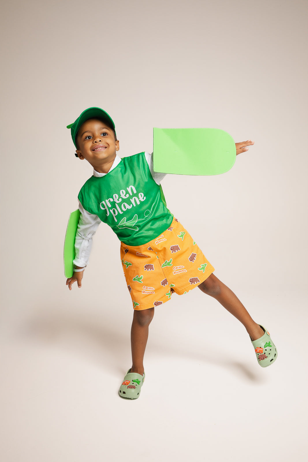 Emma Memma Green Plane costume showing full outfit detail