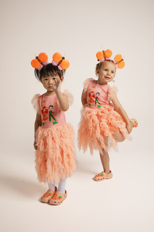 Child wearing Emma Memma Deluxe Tulle Dress front view