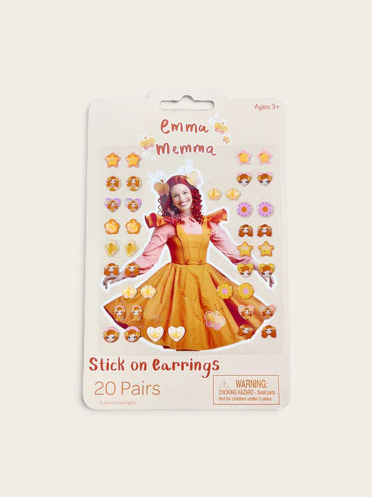 Emma Memma Stick-On Earrings pack of 20 pairs – no piercing needed for kids aged 3 and up