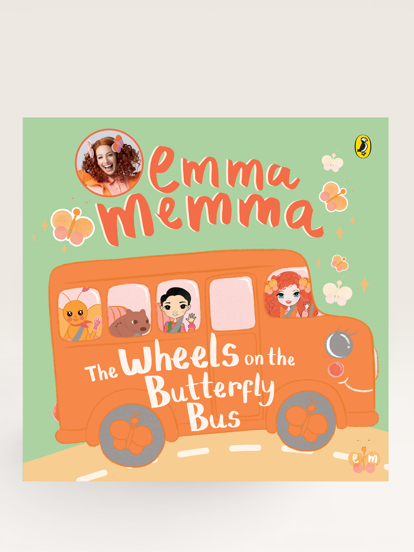 Wheels on the Butterfly Bus Emma Memma picture book cover – a sing-along nursery rhyme for toddlers