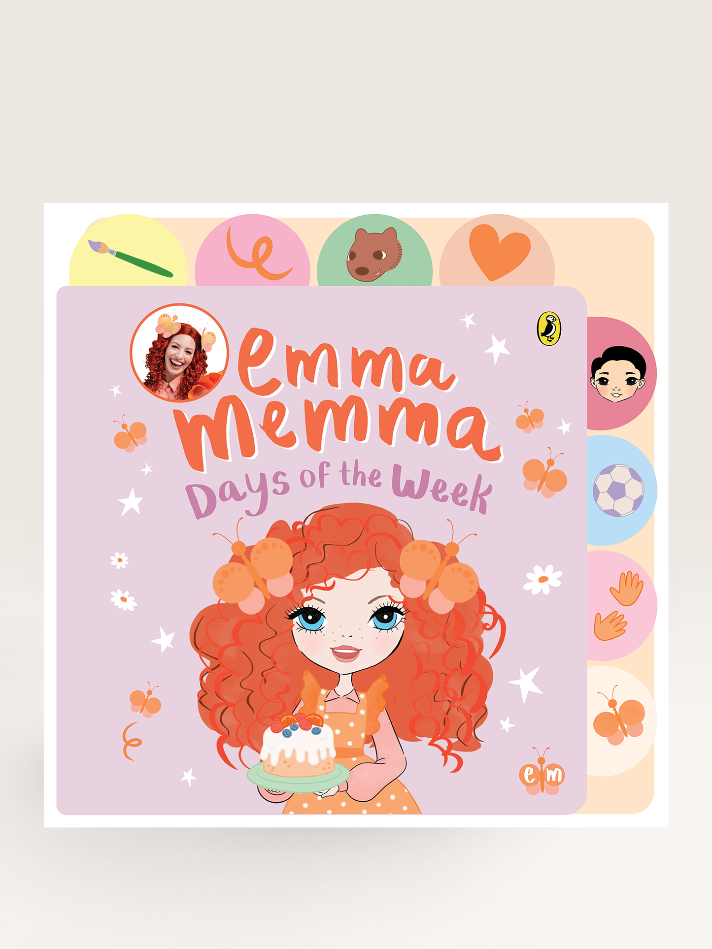 Days of the Week Emma Memma tab board book cover – learn the days through song and Auslan signs